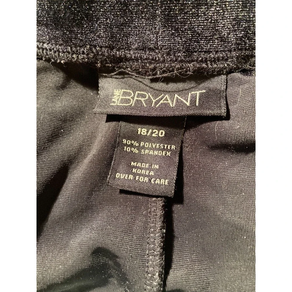 Lane Bryant Black Velvet Pants Editorial Goth Office Trousers Size 18/20